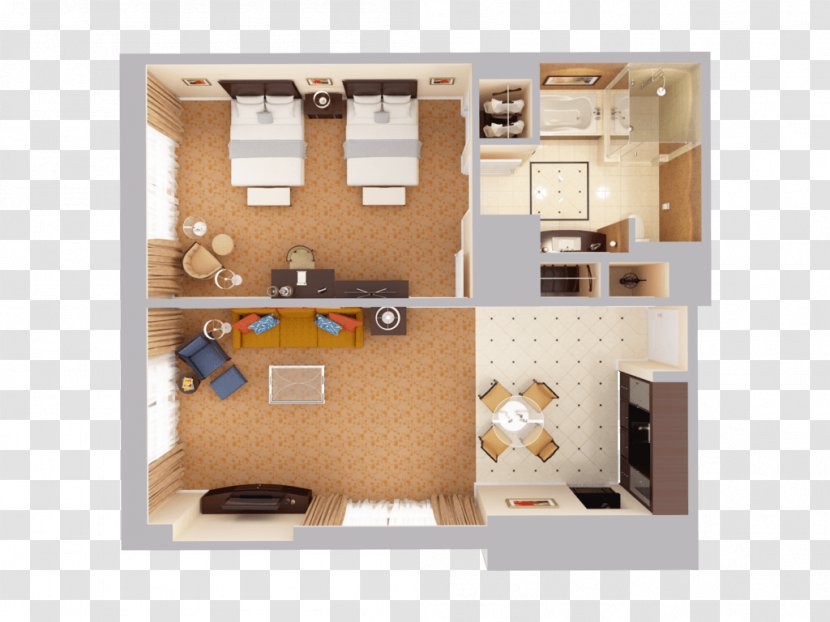 3D Floor Plan Waldorf Astoria Orlando Suite - Shelving - Hotel Transparent PNG