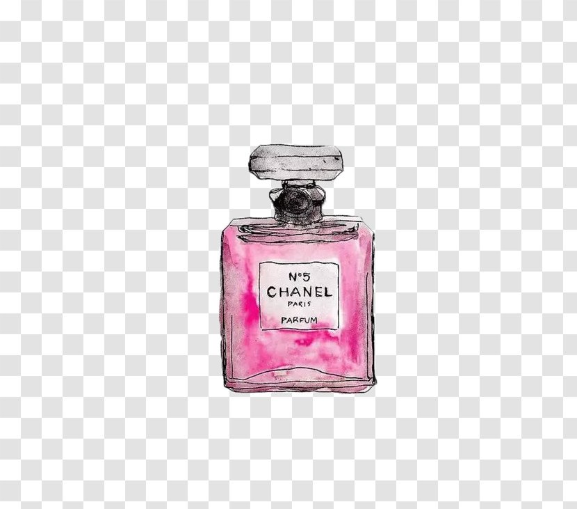 Chanel No. 5 Coco Mademoiselle Perfume - Painted Pink Transparent PNG