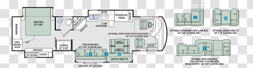 Thor Motor Coach Campervans Motorhome Floor Plan General R.V. Center, Inc. - Panic Attack Transparent PNG