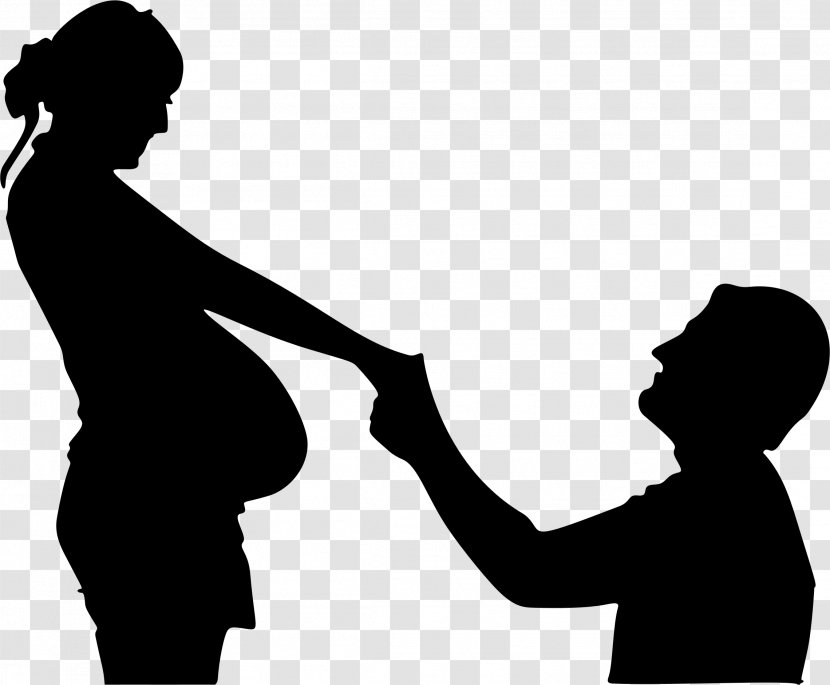 Woman Silhouette Husband Clip Art - Love - Pregnant Transparent PNG