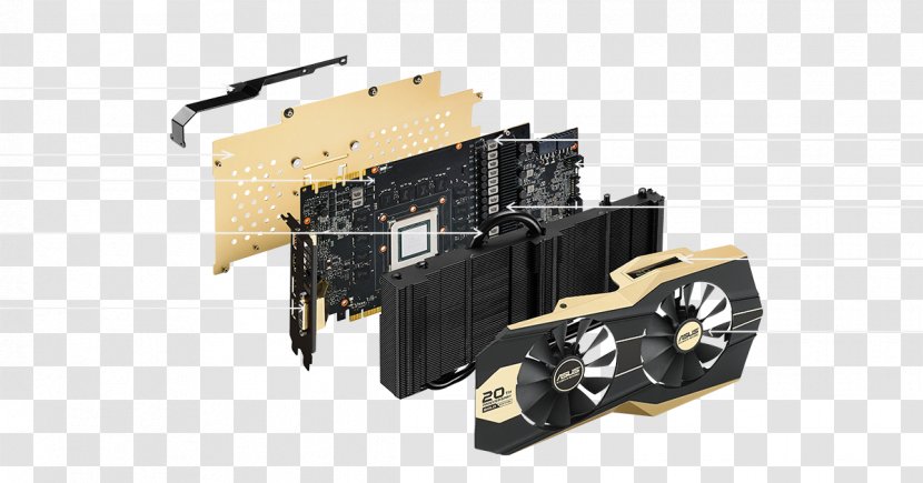 Graphics Cards & Video Adapters NVIDIA GeForce GTX 980 Ti 20 Anniversary Edition-Gold GOLD20TH-GTX980TI-P-6GD5 ASUS - Geforce - Card Transparent PNG