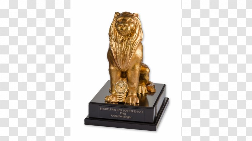 Lion Award Trophy Athlete Figurine - Bronze Transparent PNG