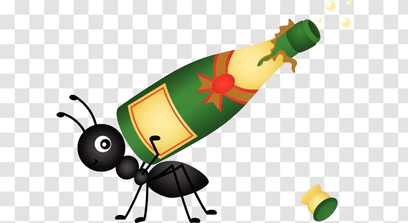 Ant Food Picnic Clip Art - Drawing - Carry The Bottle Of Ants Transparent PNG