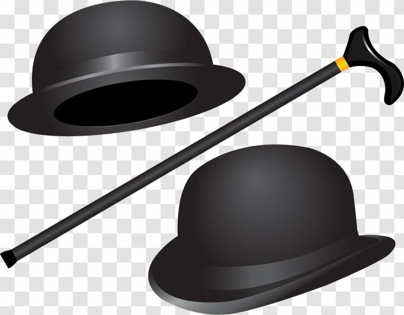 Crutch Designer Illustration - Vector Hand-painted Hat And Cane Transparent PNG