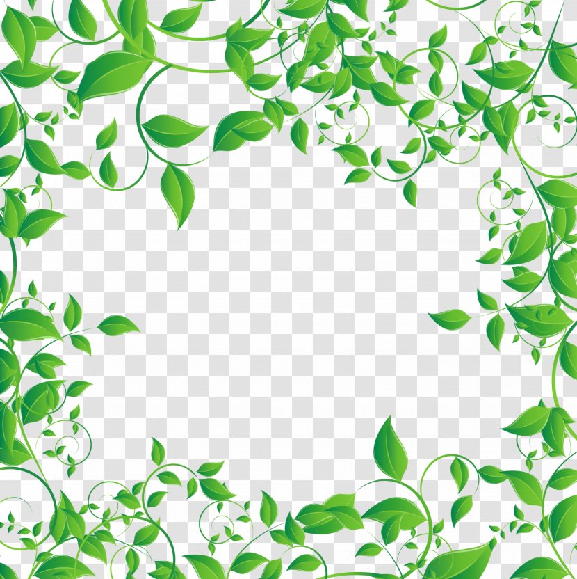 Tea Computer File - Point - Green Leaf Border Vector Transparent PNG