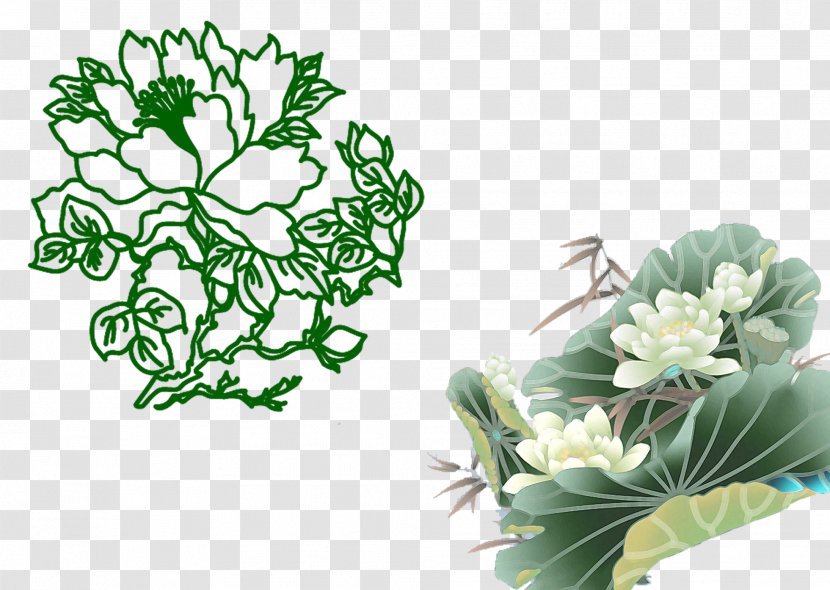 Business Card Design - Floristry - Green Lotus FIG. Transparent PNG