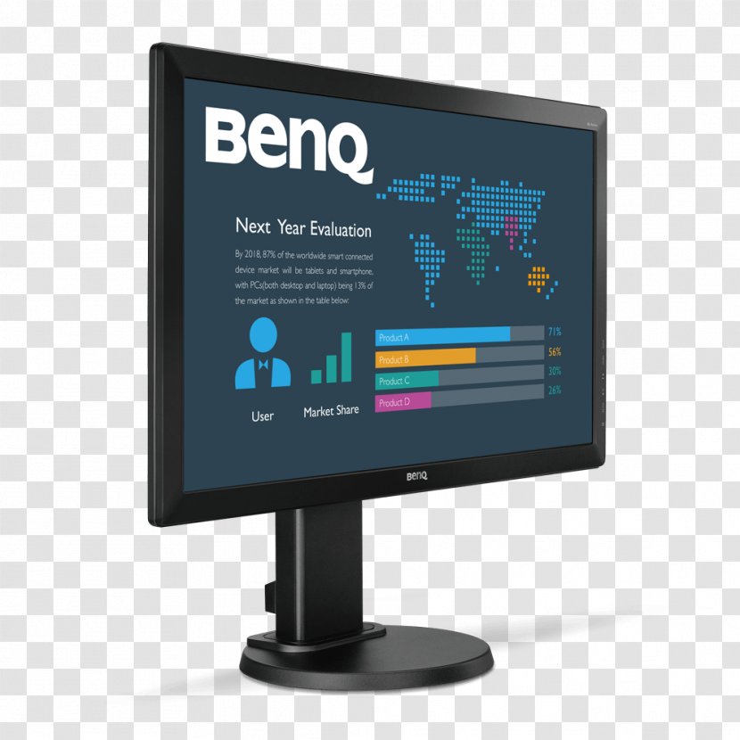 BenQ LED Monitor Computer Monitors IPS Panel LED-backlit LCD - Flicker - Eye Care Transparent PNG