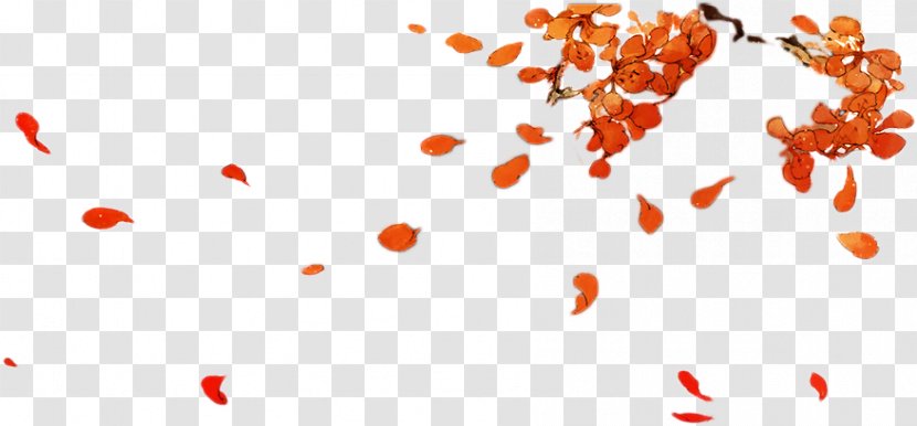 Plum Blossom Wallpaper - Hand Painted Golden Leaves Falling Transparent PNG