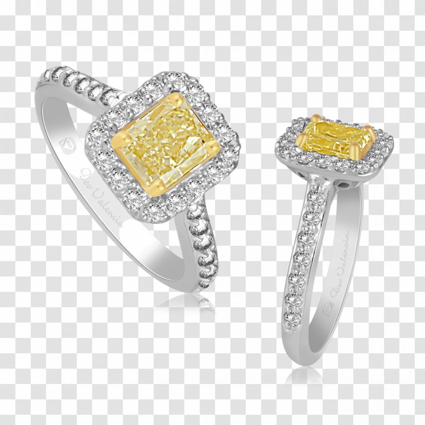 Engagement Ring Jewellery Princess Cut - Yellow Transparent PNG