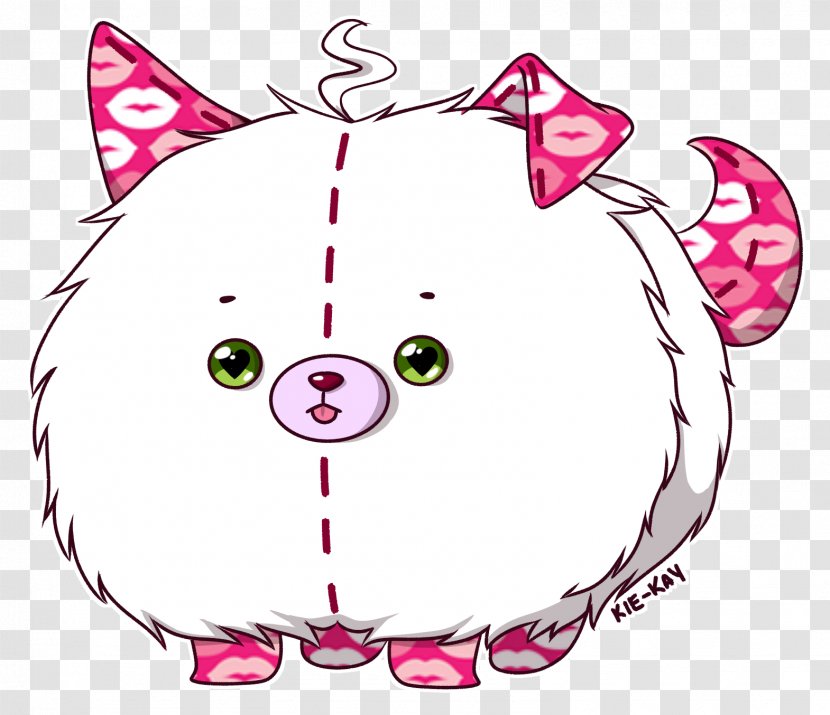 Kitten Cartoon - Line Art - Magenta Pink Transparent PNG