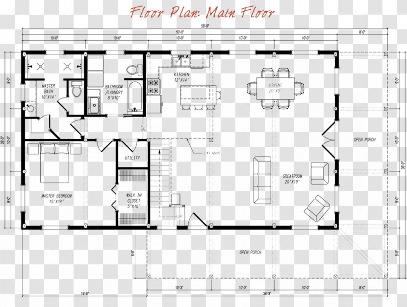 Floor Plan House Barn - Bedroom - Layout Transparent PNG