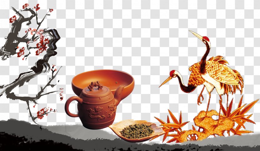 Tea Horse Road Green Chinese Culture - Drinkware - Background Material Transparent PNG