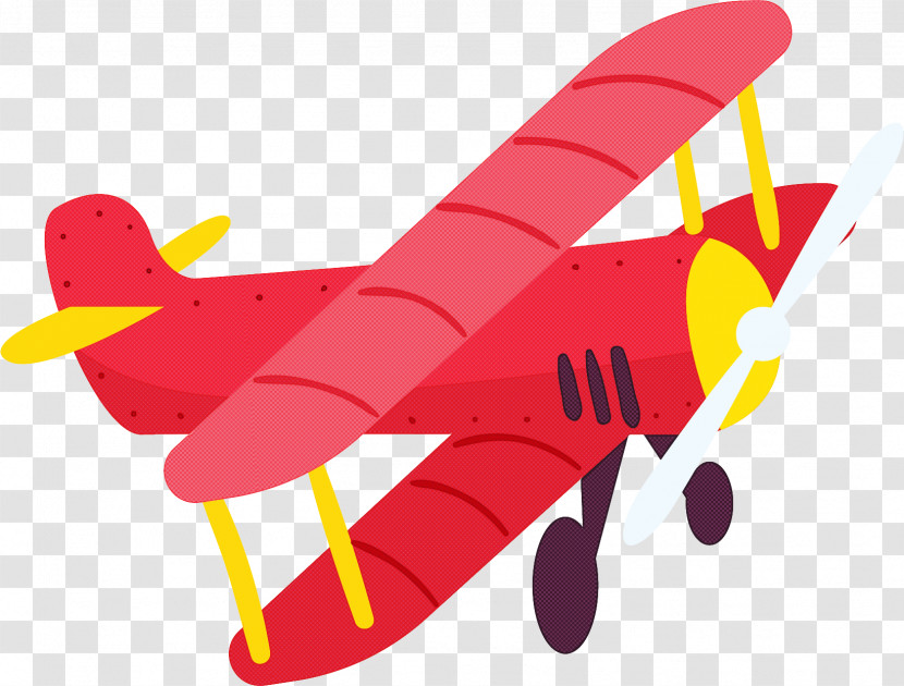 Airplane Red Aircraft Vehicle Yellow Transparent PNG