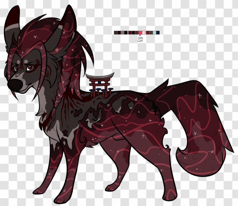 Dog Horse Demon Maroon Cartoon - Carnivoran - Aura Dragon Spirit Transparent PNG