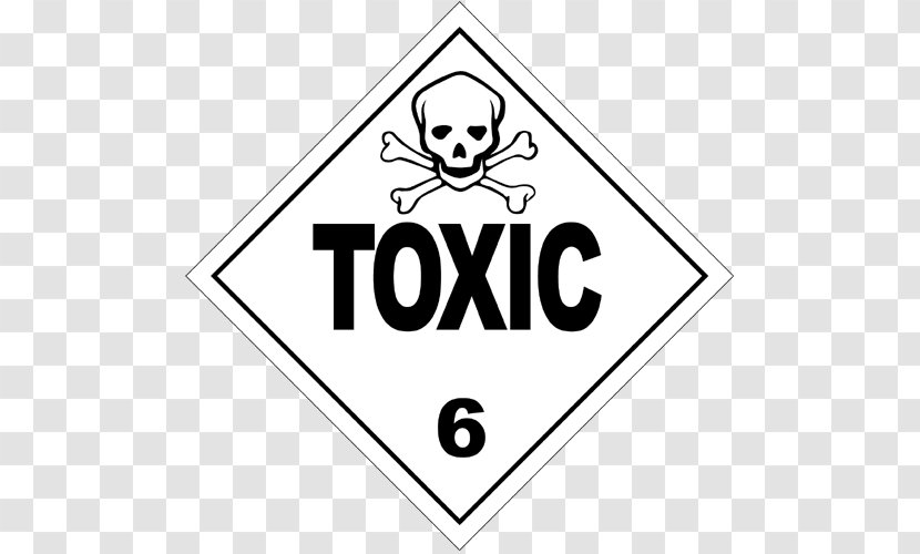 Placard Dangerous Goods Transport HAZMAT Class 6 Toxic And Infectious Substances Toxicity - Black White - Room Transparent PNG