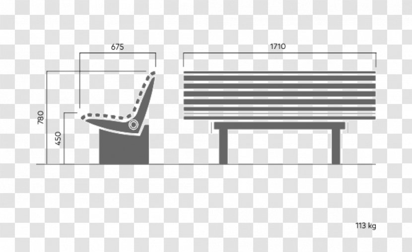 Garden Furniture Bench Armrest Design - Stone Transparent PNG