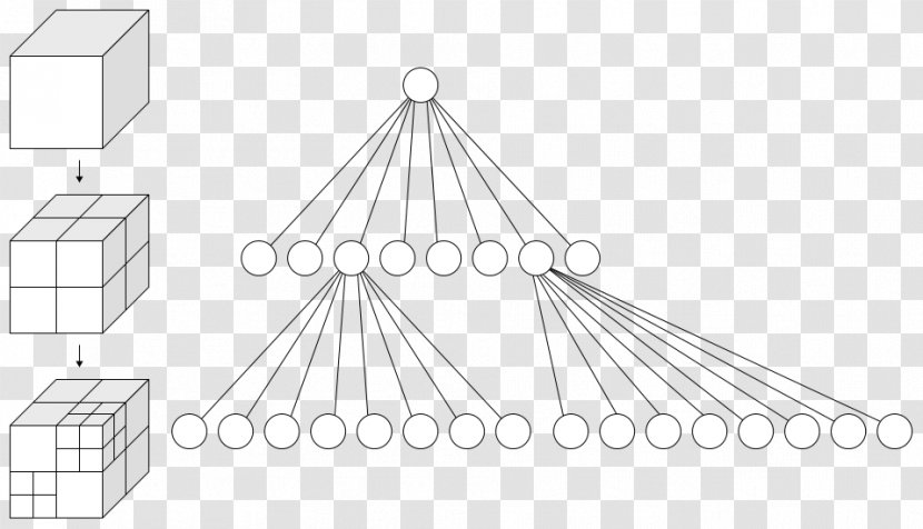 Octree Quadtree Data Structure Three-dimensional Space - Monochrome - Blocks Transparent PNG