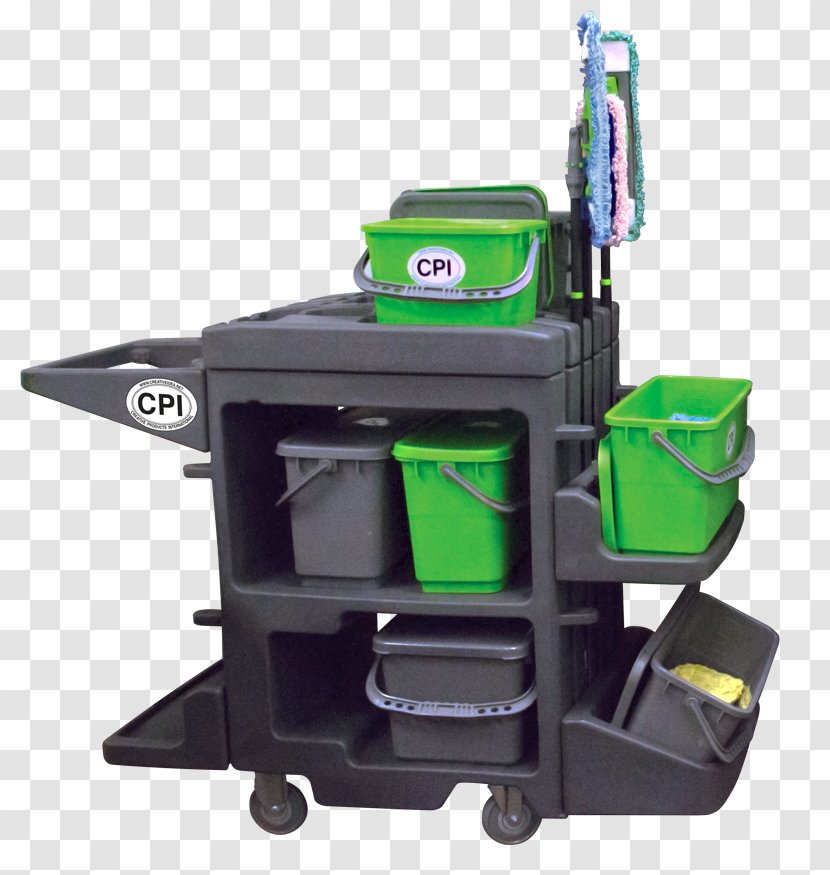 Commercial Cleaning Janitor Machine Cart - Plastic - Push Transparent PNG