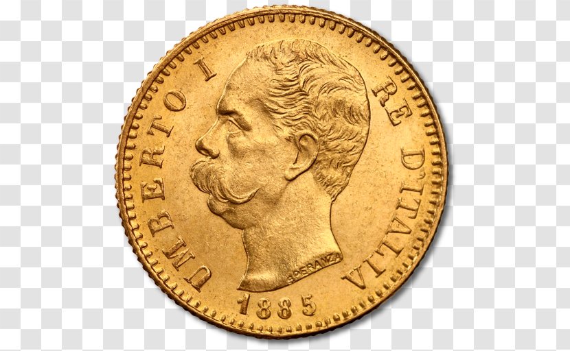 Gold Coin Italian Lira Franc - Material Transparent PNG