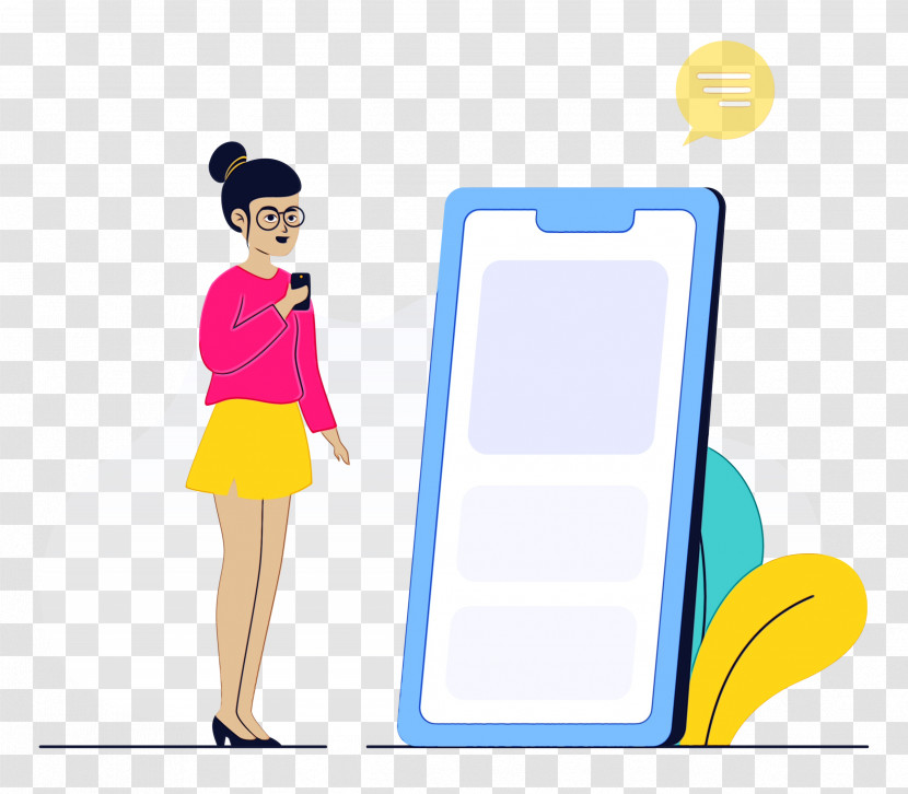 Mobile Phone Accessories Cartoon Mobile Phone Yellow Meter Transparent PNG
