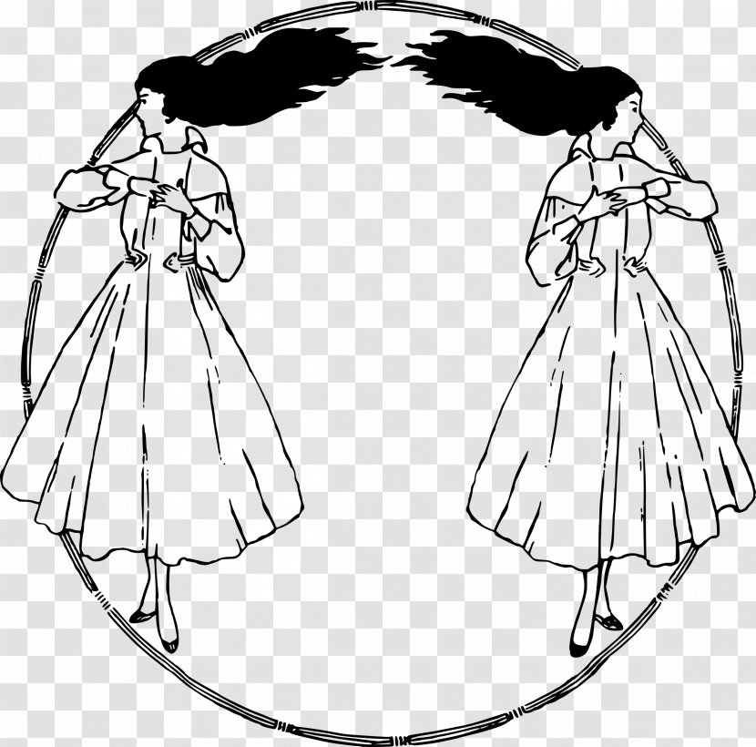 Clip Art - Cartoon - Two Girls Transparent PNG