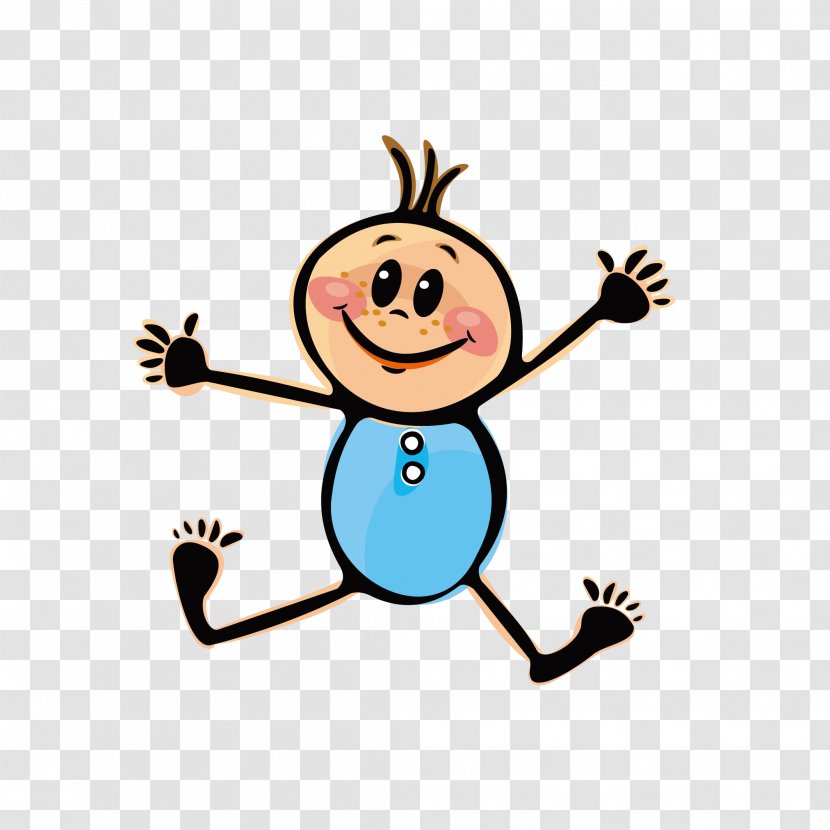 Child Drawing Cartoon - National Primary School - Excited Jumping Male Baby Transparent PNG