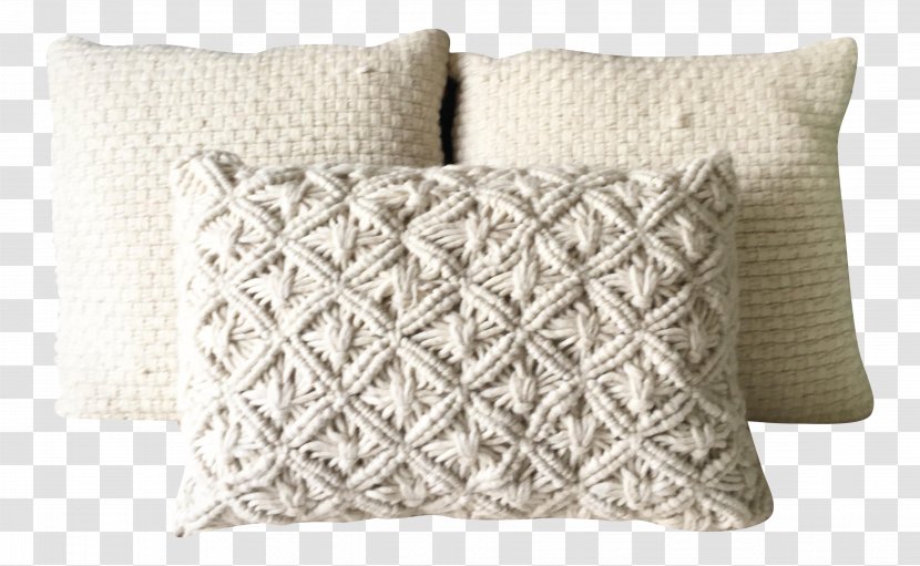 Throw Pillows Cushion Macramé Linen - Textile - Pillow Transparent PNG