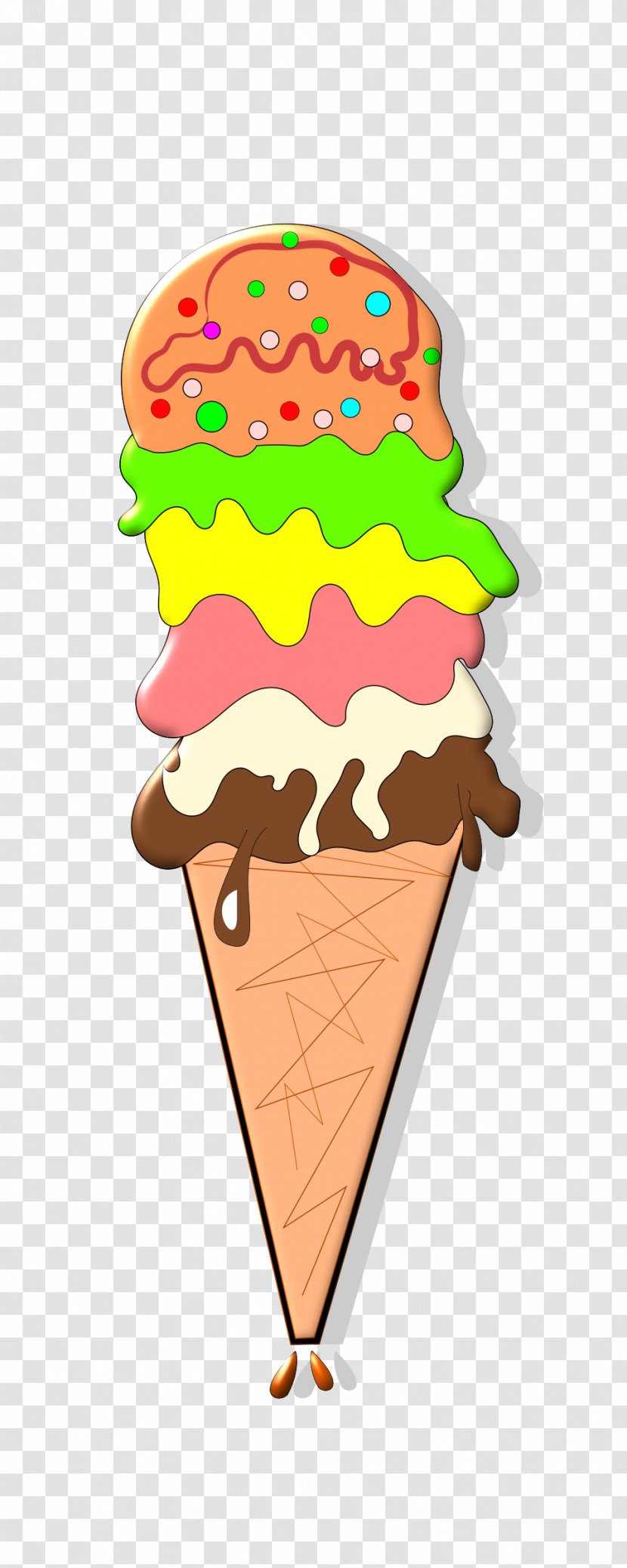 Ice Cream Cones Chocolate Strawberry - Frozen Dessert - Bonbones Transparent PNG