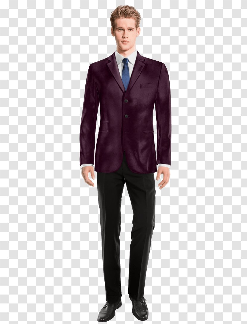 Tweed Suit Pants Tuxedo Blazer - Purple - Velvet Transparent PNG