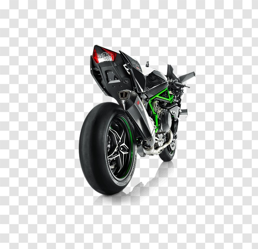 Kawasaki Ninja H2 Exhaust System Tire Motorcycle Akrapovič - Automotive Wheel Transparent PNG