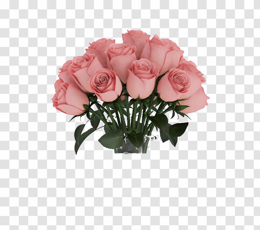 Garden Roses Flower Bouquet - Peach - Pink Rose Transparent PNG