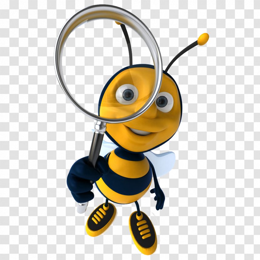 Bee Magnifying Glass Clip Art - Honey - Bees Transparent PNG