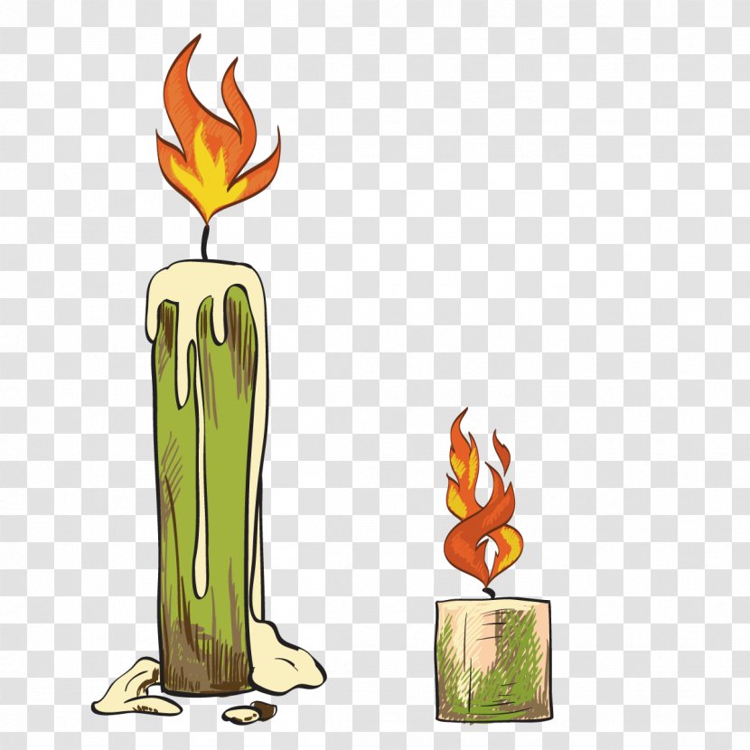 Light Candle Flame Combustion - Vector Green Transparent PNG