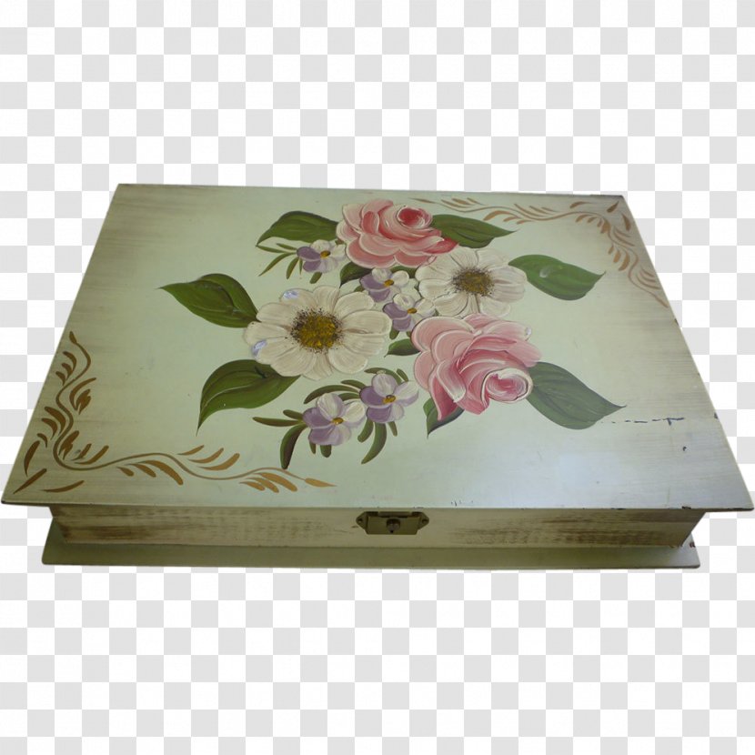 Place Mats Rectangle - Hand Painted Flower Decorative Box Transparent PNG