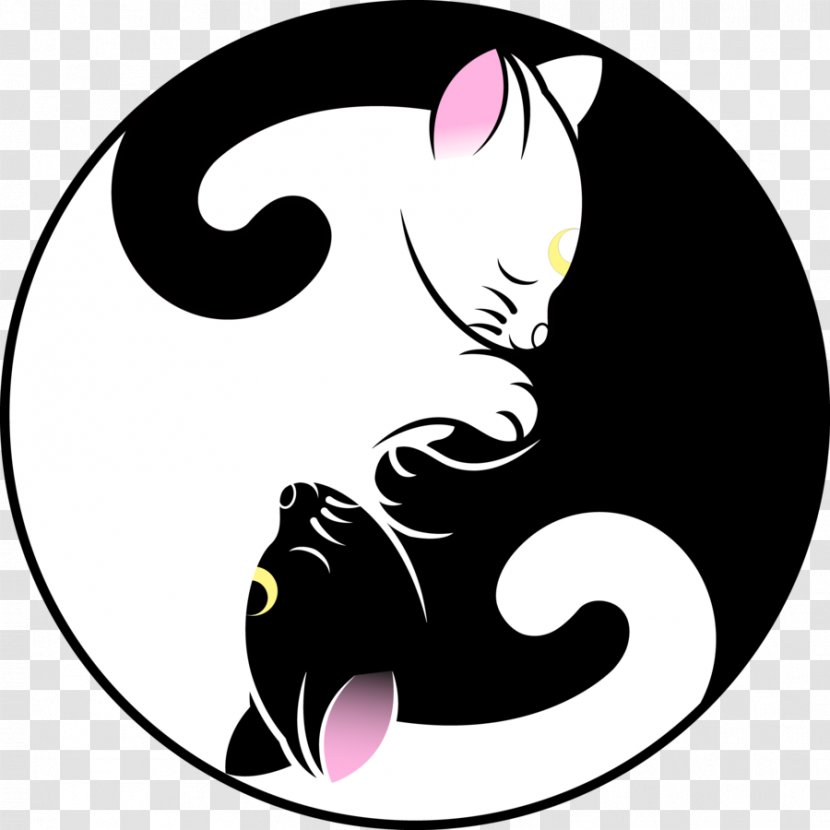 Luna Artemis Cat Kitten Yin And Yang - Heart - Symbol Transparent PNG