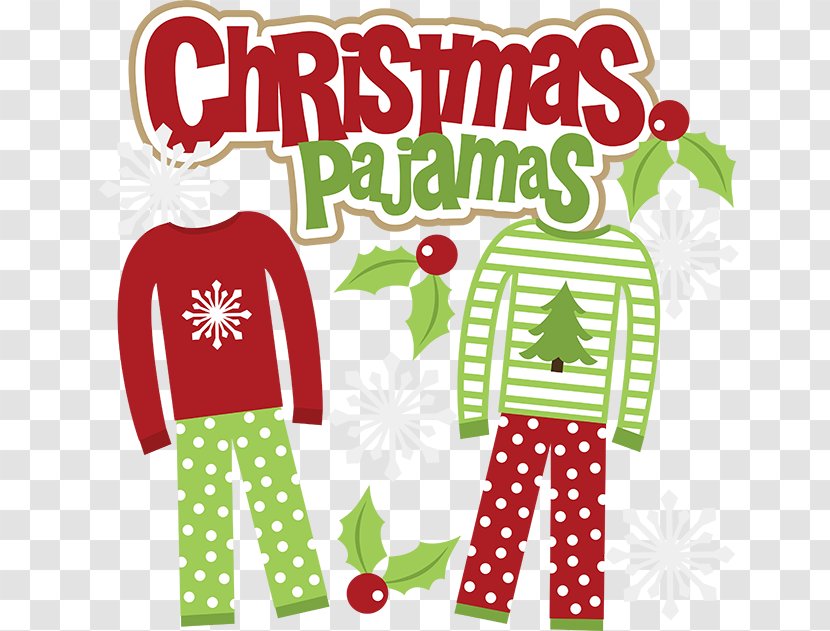 Pajamas Christmas Sleepover Party Clip Art - Sleeve - Nightgown Cliparts Transparent PNG