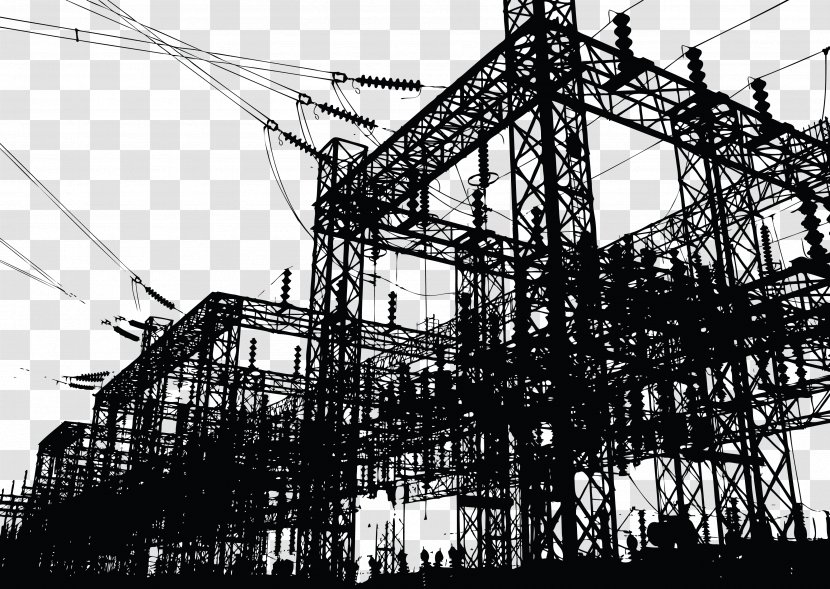 Electricity Power Station Electric Electrician - Sky - Construction Route Vector Transparent PNG