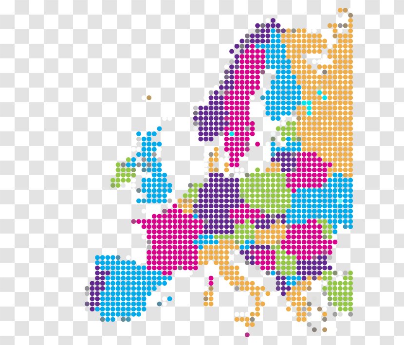 Europe Dot Distribution Map - Art Transparent PNG