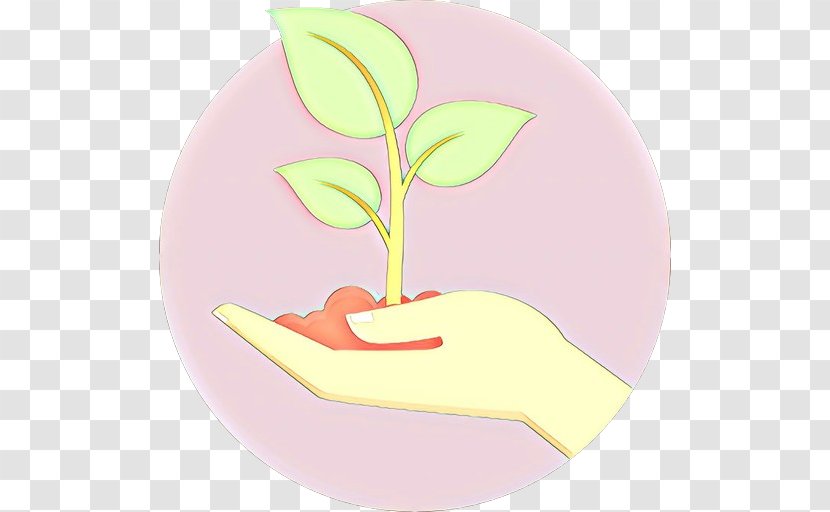 Pink Leaf Cartoon Plant Tree - Plate Transparent PNG