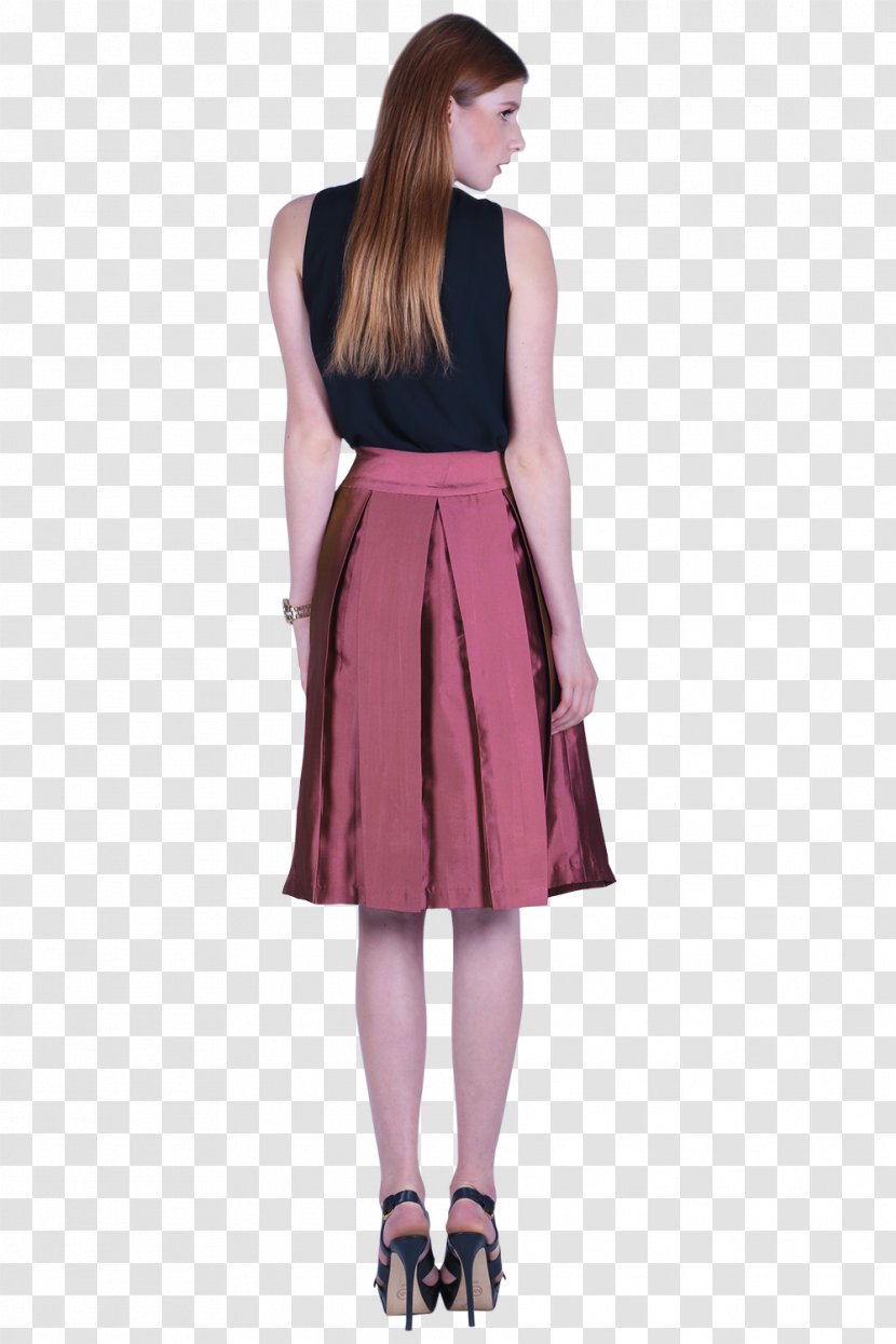 Skirt Pleat Maroon Pink Top - Neck - And Pleated Transparent PNG