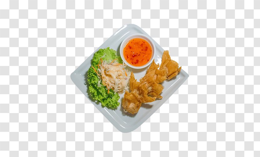 Wonton Asian Cuisine Buffalo Wing Hors D'oeuvre Chicken As Food - Plate - Tom Yam Transparent PNG