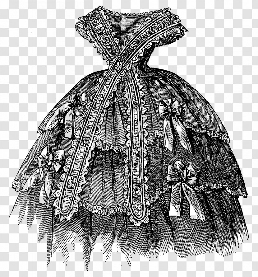 Victorian Era Dress Vintage Clothing Fashion Pattern - Bustle - Illustration Transparent PNG