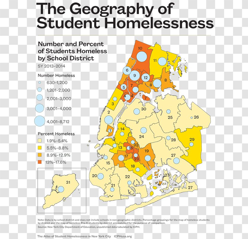 Western Queens Consultation School New York City Department Of Education Map Homelessness - Diagram - Population Transparent PNG