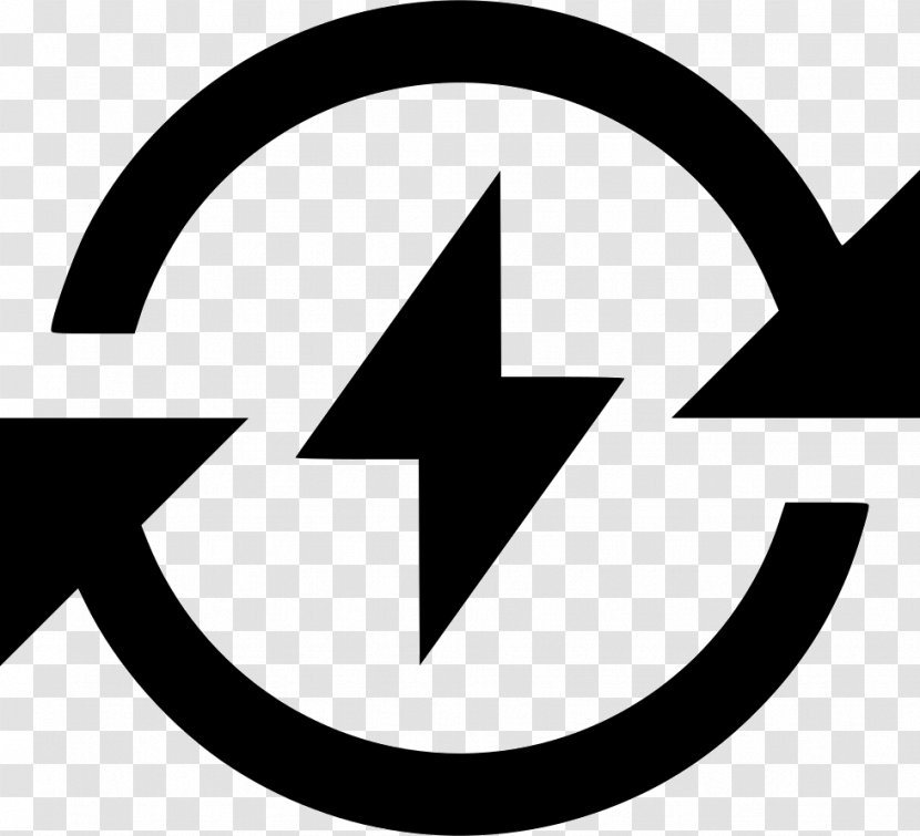 Electric Power Icon - Black And White - Logo Transparent PNG