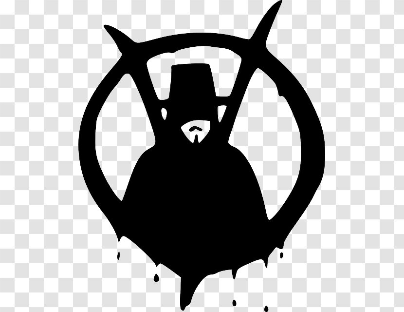 V For Vendetta Guy Fawkes Mask Drawing - Monochrome Photography Transparent PNG