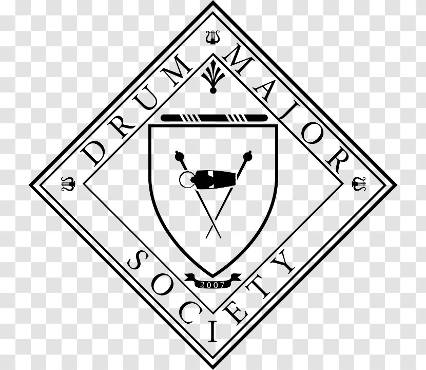 Drum Major Technology Triangle Society - Black - And Lyre Logo Transparent PNG