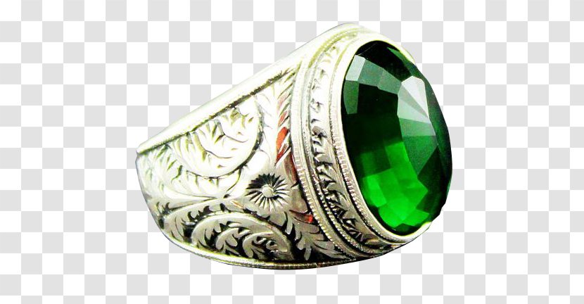 Earring Gemstone Emerald Jewellery - Atmospheric Ring Transparent PNG
