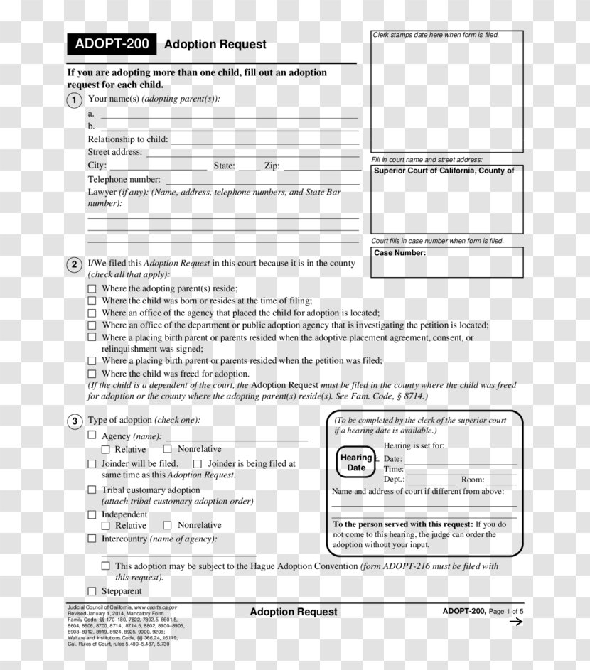 California Document Form Adoption Law - Flower - Tree Transparent PNG