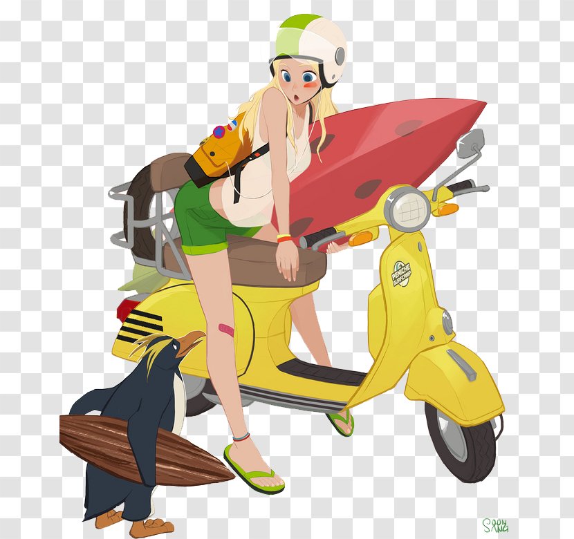 Character Drawing Model Sheet Art Illustration - Motorcycle Transparent PNG