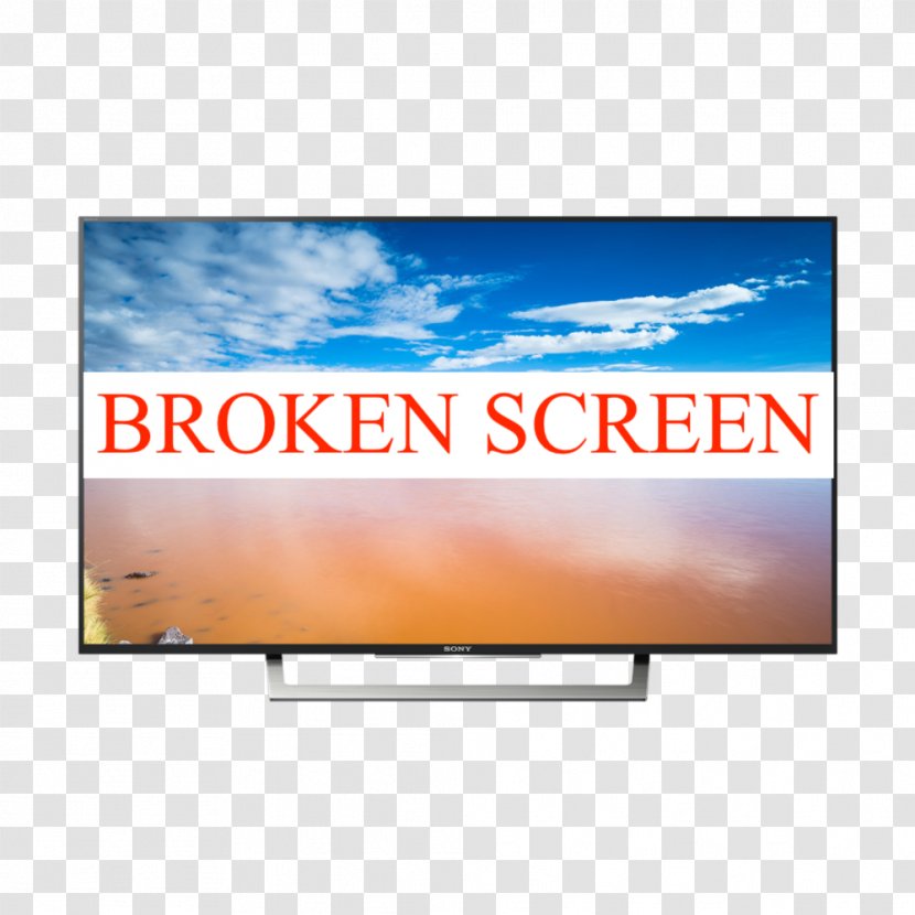 Sony LED-backlit LCD Television Set Bravia 4K Resolution - Ultrahighdefinition - Cracked Screen Transparent PNG